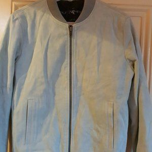 Mans mint Green Soft Lambskin Leather Bomber Jacke